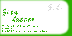 zita lutter business card